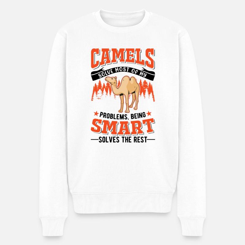 Kamel Dromedar Ägypten Geschenk Großkamel - Männer Premium Bio Pullover - Weiß