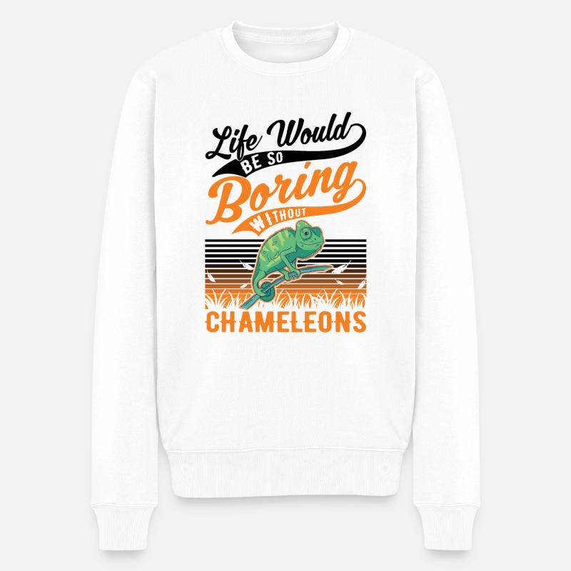 Caméléon Cadeau Caméléon - Pull Premium bio Homme - blanc
