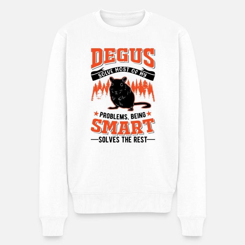 Degu Geschenk Strauchratte Walddegu - Männer Premium Bio Pullover - Weiß