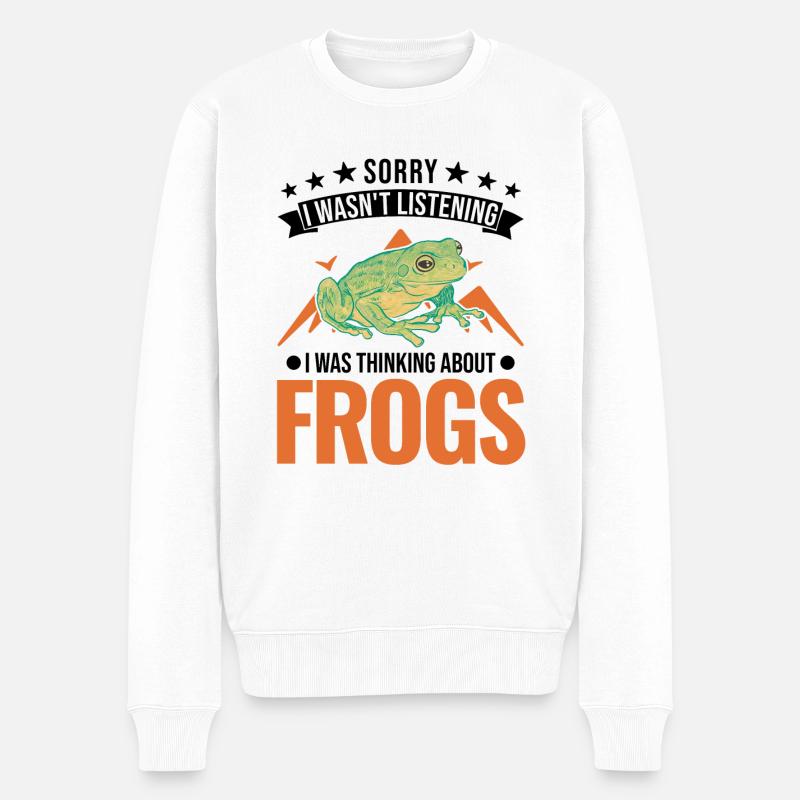 Frosch Geschenk Laubfrosch - Männer Premium Bio Pullover - Weiß