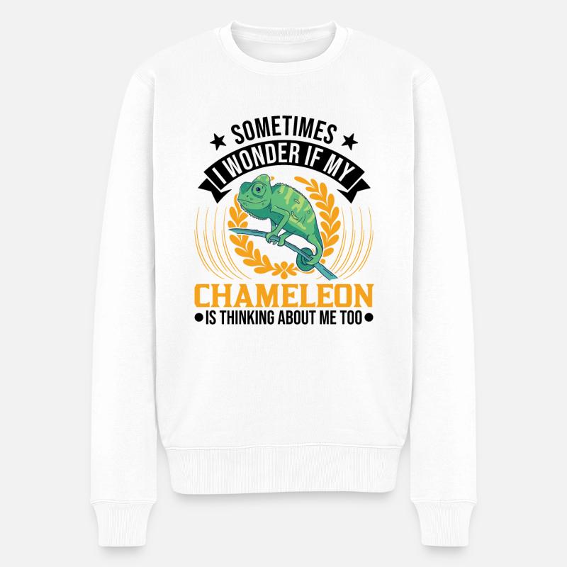 Caméléon Cadeau Caméléon - Pull Premium bio Homme - blanc