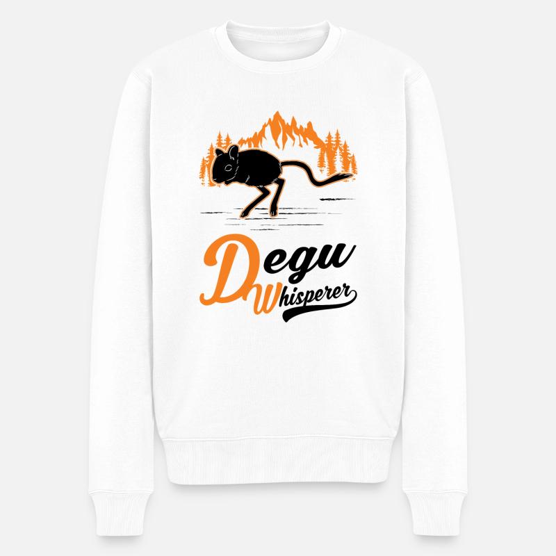 Degu Flüsterer Walddegu - Männer Premium Bio Pullover - Weiß