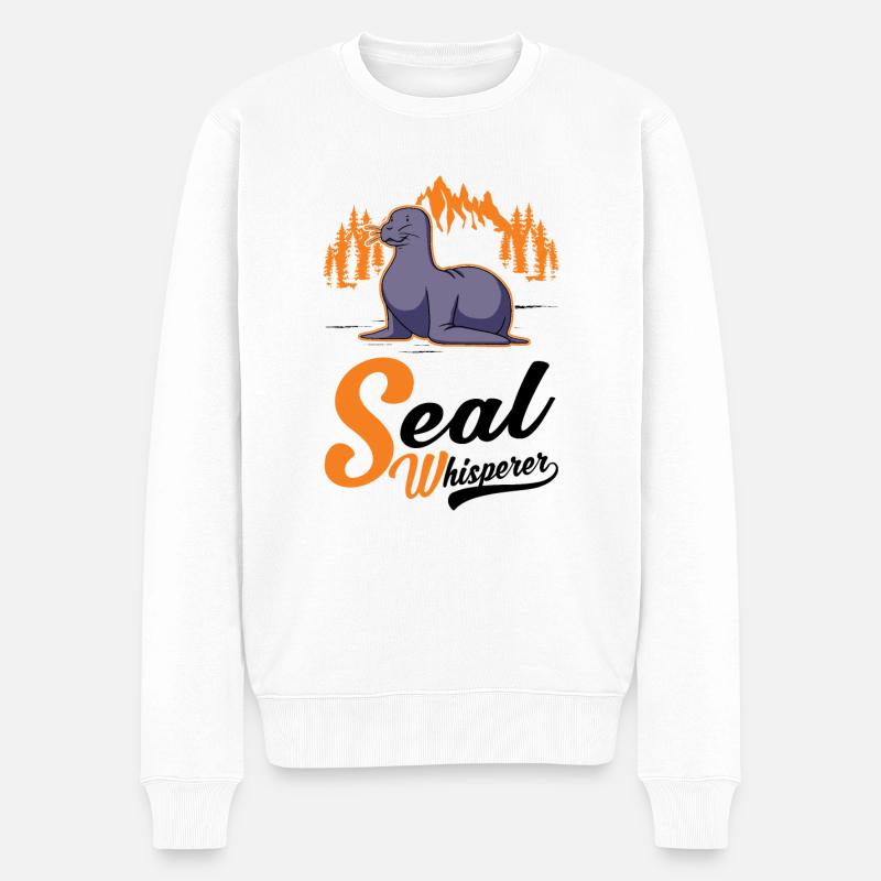 Sceau Seal Whisperer - Pull Premium bio Homme - blanc