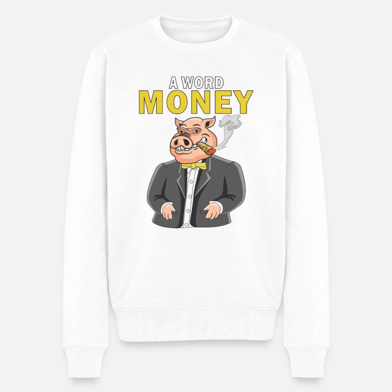 UN MOT D’ARGENT - Pull Premium bio Homme - blanc