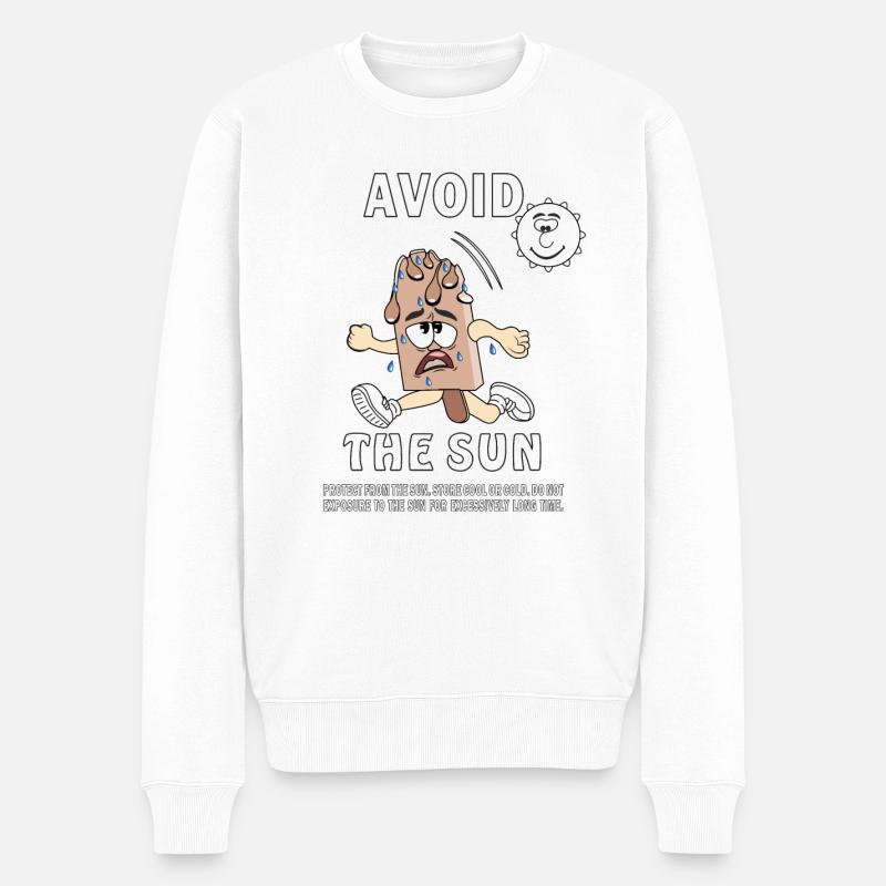 SONNENSCHUTZ EISCREME AVOID THE SUN - Männer Premium Bio Pullover - Weiß