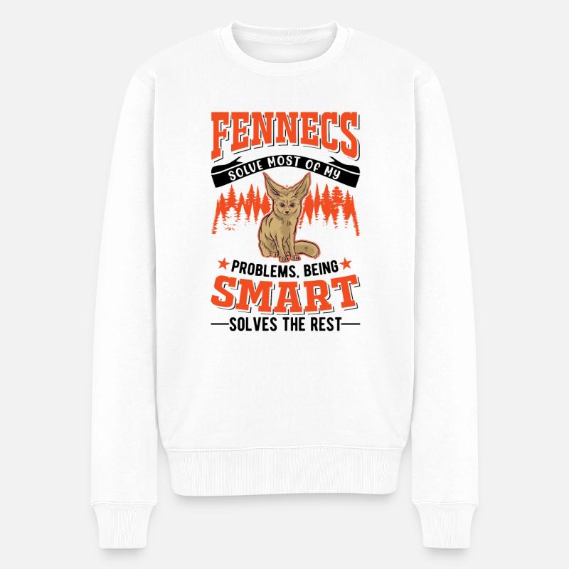 Fennek Geschenk Wüstenfuchs Fennec - Männer Premium Bio Pullover - Weiß