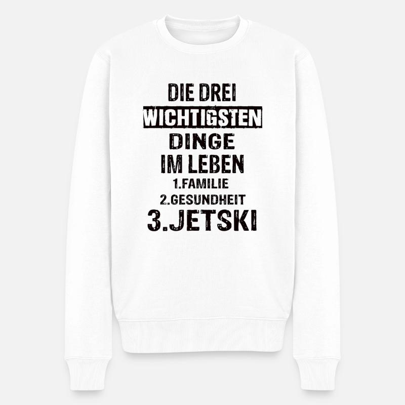 Jetski - Männer Premium Bio Pullover - Weiß