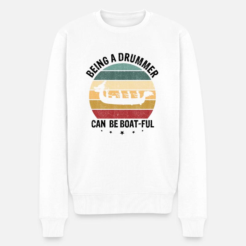 Drachenboot Trainer und Drachenboot - Männer Premium Bio Pullover - Weiß