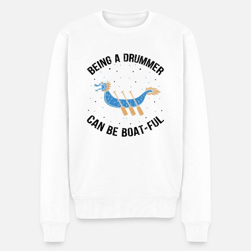 Drachenboot und Drachenboot Crew - Männer Premium Bio Pullover - Weiß