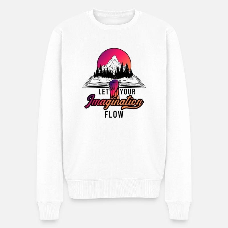Space River Mountain Imagination - Männer Premium Bio Pullover - Weiß
