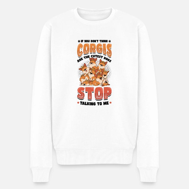 Mignon Corgi - Pull Premium bio Homme - blanc