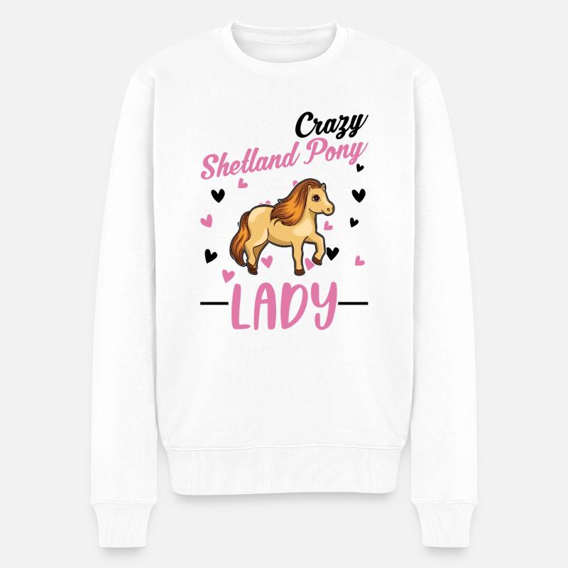 Poney Shetland Mme Shetty - Pull Premium bio Homme - blanc