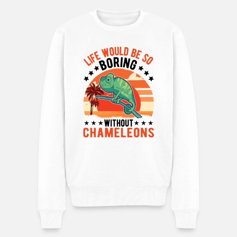 Caméléon Cadeau Caméléon - Pull Premium bio Homme - blanc