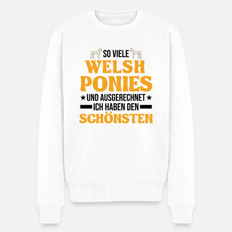 Welsh Pony Reiterin - Männer Premium Bio Pullover - Weiß
