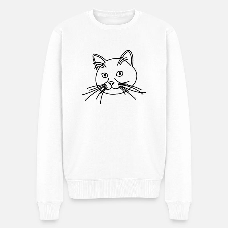 Chat dessiné - Pull Premium bio Homme - blanc