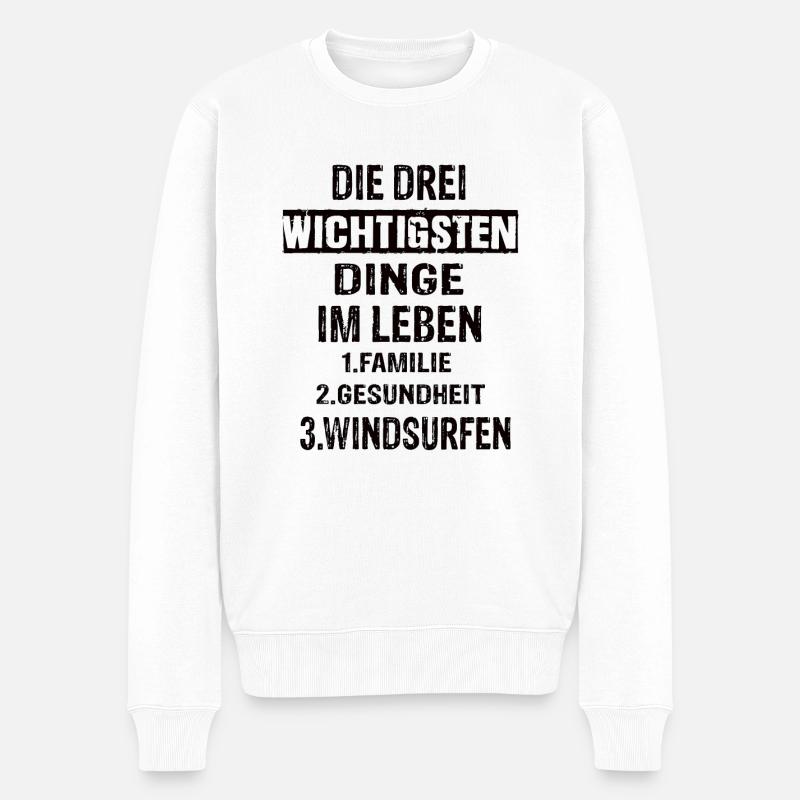 Windsurfen - Männer Premium Bio Pullover - Weiß