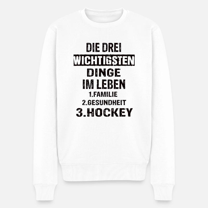 Hockey - Männer Premium Bio Pullover - Weiß
