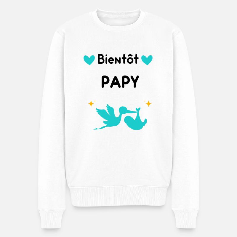 cadeau annonce grossesse papy Bientôt papy - Pull Premium bio Homme - blanc