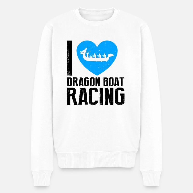 Drachenboot Crew und Drachenbootfahren - Männer Premium Bio Pullover - Weiß