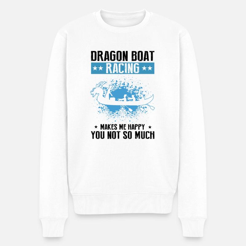 Drachenboot Trainer und Drachenboot - Männer Premium Bio Pullover - Weiß