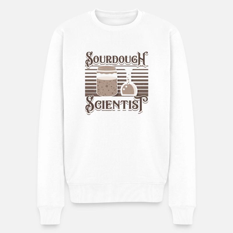 Bäcker Sauerteig Brot Backen Brotbäckermeister - Männer Premium Bio Pullover - Weiß
