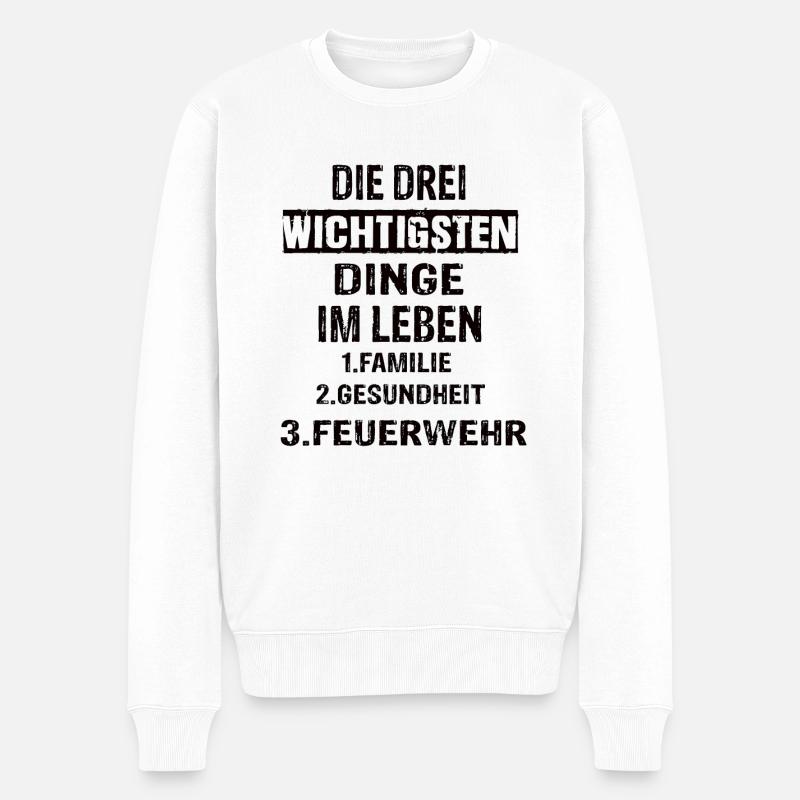 Feuerwehr - Männer Premium Bio Pullover - Weiß