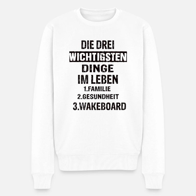 Wakeboard - Männer Premium Bio Pullover - Weiß