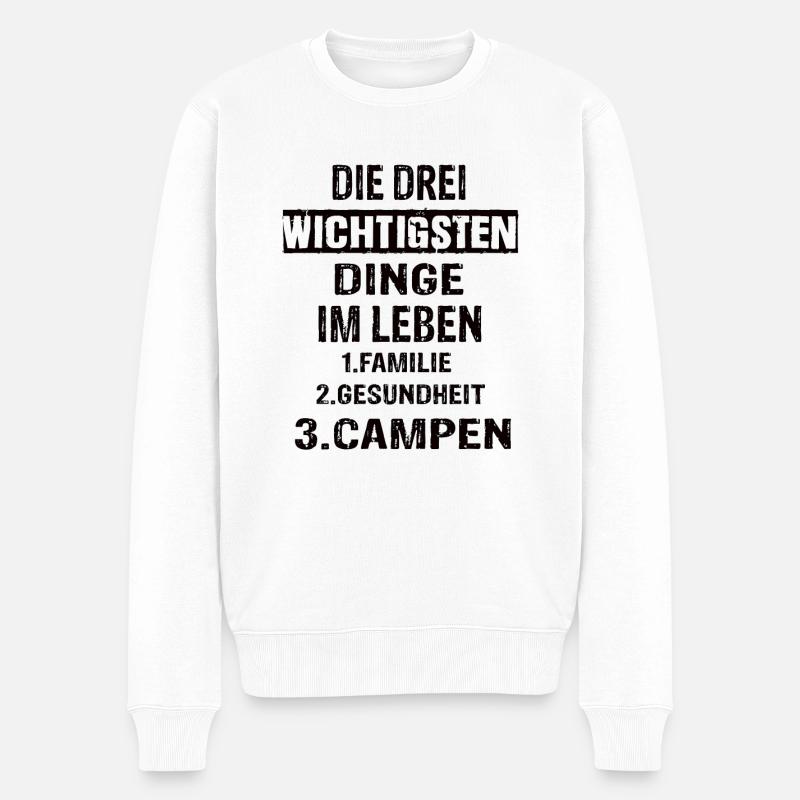 Campen - Männer Premium Bio Pullover - Weiß