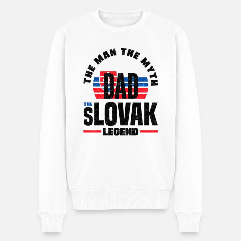 Slovaquie slovaque Citation du drapeau slovaque - Pull Premium bio Homme - blanc