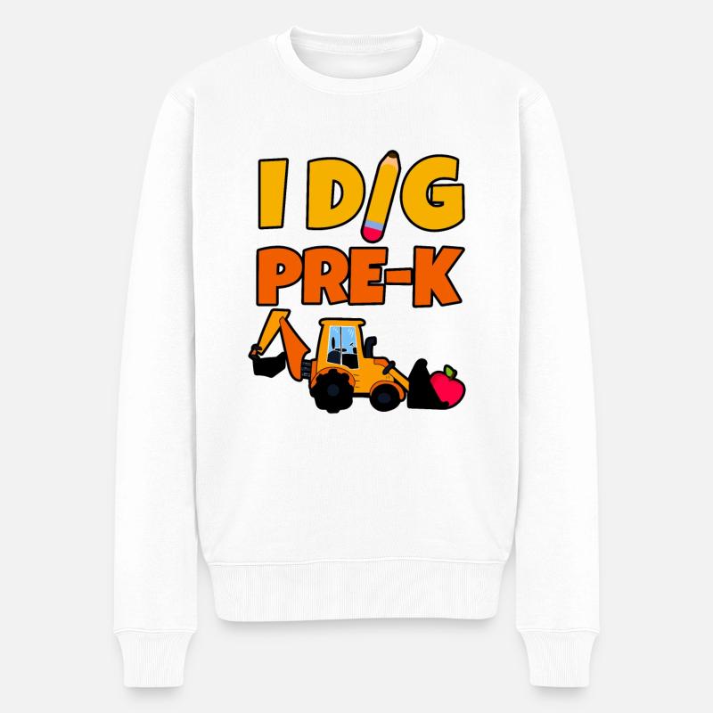 I Dig Pre-K 4 - Männer Premium Bio Pullover - Weiß