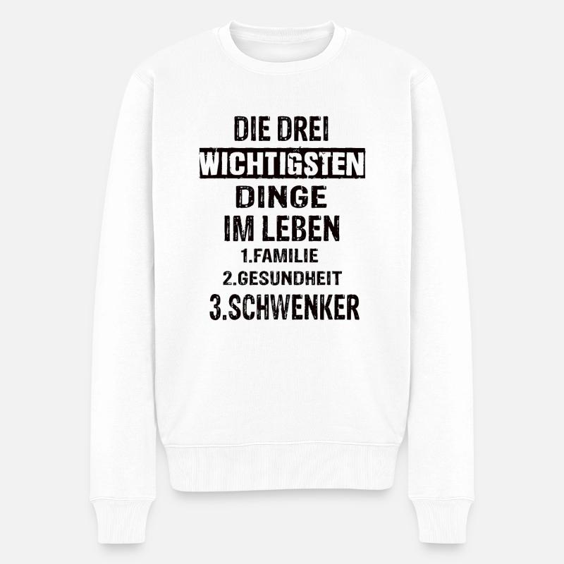 Schwenken - Männer Premium Bio Pullover - Weiß