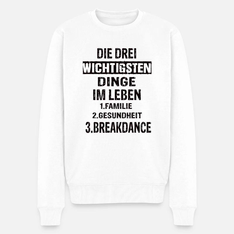 Breakdance - Männer Premium Bio Pullover - Weiß