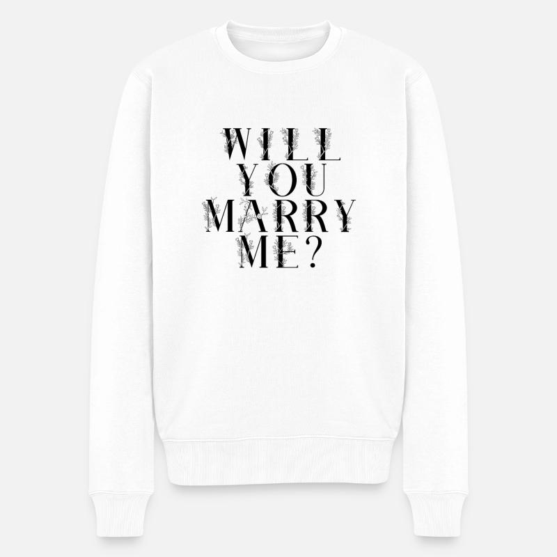 Heiraten Hochzeit Spruch - Männer Premium Bio Pullover - Weiß