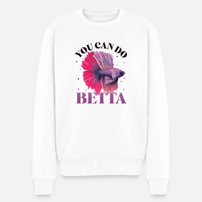 Détention de poisson betta - Pull Premium bio Homme - blanc