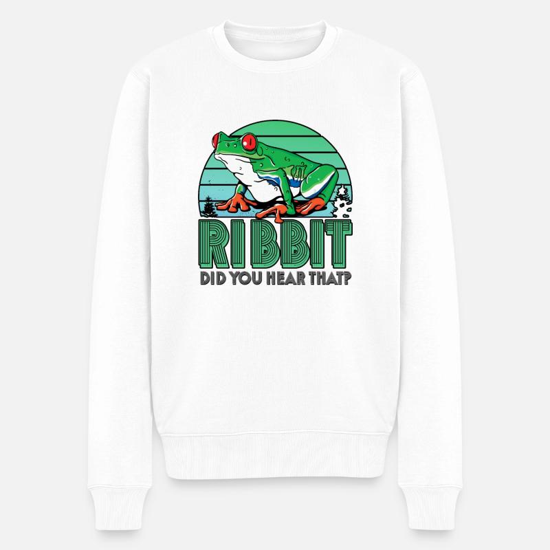 Rotäugiger Laubfrosch Niedliches - Männer Premium Bio Pullover - Weiß