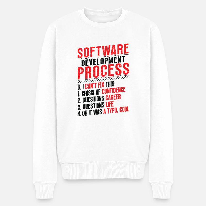 Software development process, programming - Men's Premium Organic Jumper - white