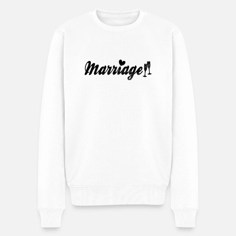 Lettrage de mariage - Pull Premium bio Homme - blanc