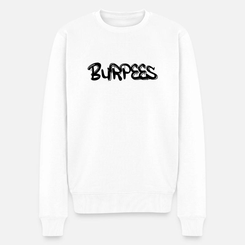 Burpee graffiti - Männer Premium Bio Pullover - Weiß