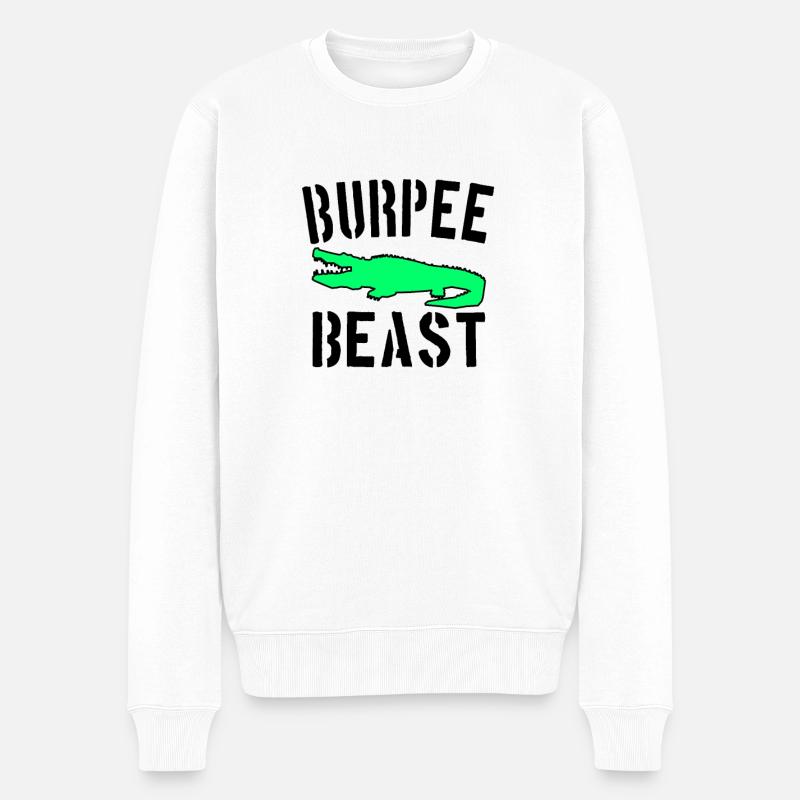 Burpee Beast - Männer Premium Bio Pullover - Weiß