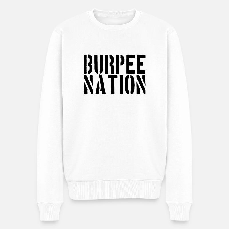 Burpee Nation - Pull Premium bio Homme - blanc