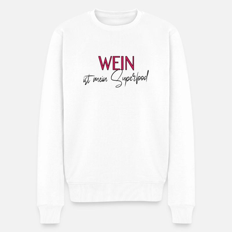 cooler Wein Spruch - Männer Premium Bio Pullover - Weiß