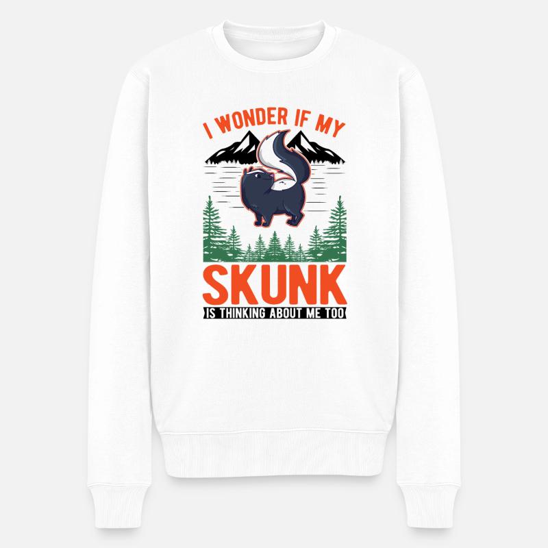 Stinktier Liebhaber - Männer Premium Bio Pullover - Weiß