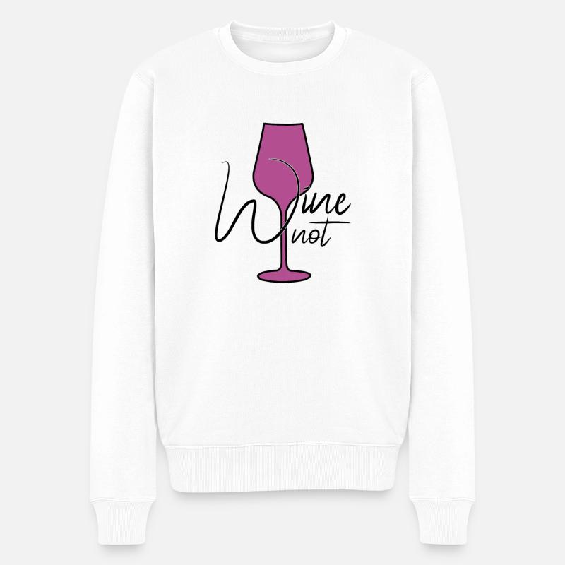 lustiger Wein Spruch - Männer Premium Bio Pullover - Weiß