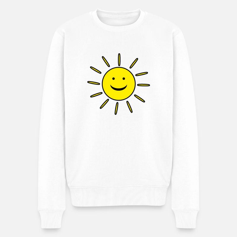 Sonne gute Laune - Männer Premium Bio Pullover - Weiß
