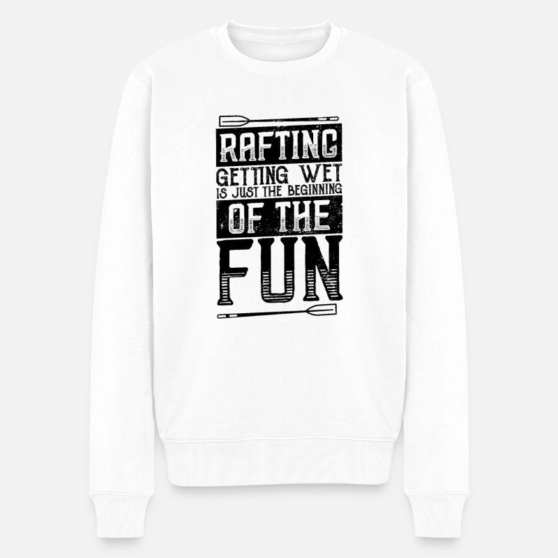 Fluss Rafting - Männer Premium Bio Pullover - Weiß