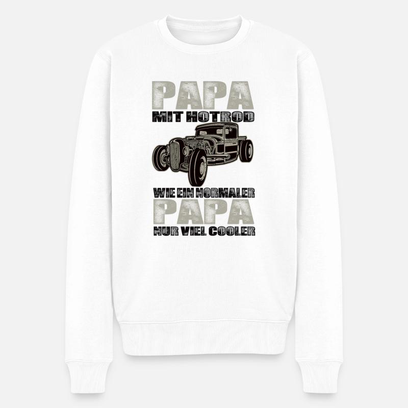 Hotrod - Männer Premium Bio Pullover - Weiß