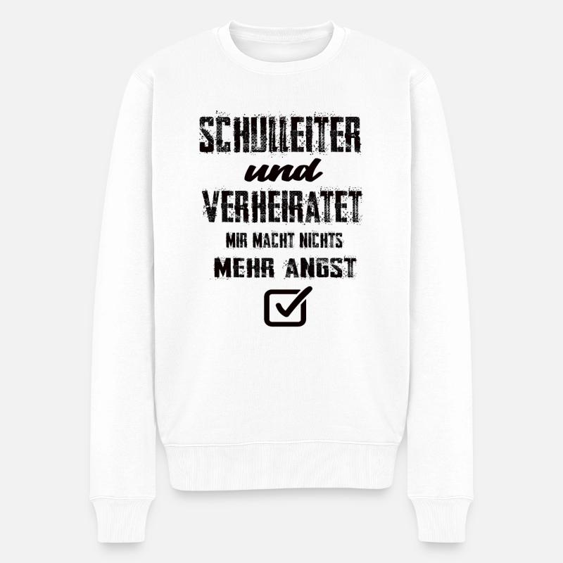 Schulleiter und Verheiratet - Männer Premium Bio Pullover - Weiß