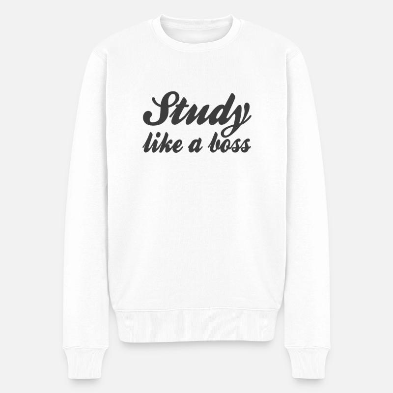 Studieren Spruch - Männer Premium Bio Pullover - Weiß