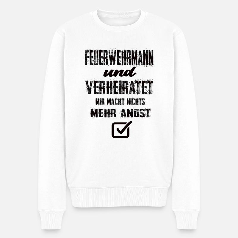 Feuerwehrmann - Männer Premium Bio Pullover - Weiß
