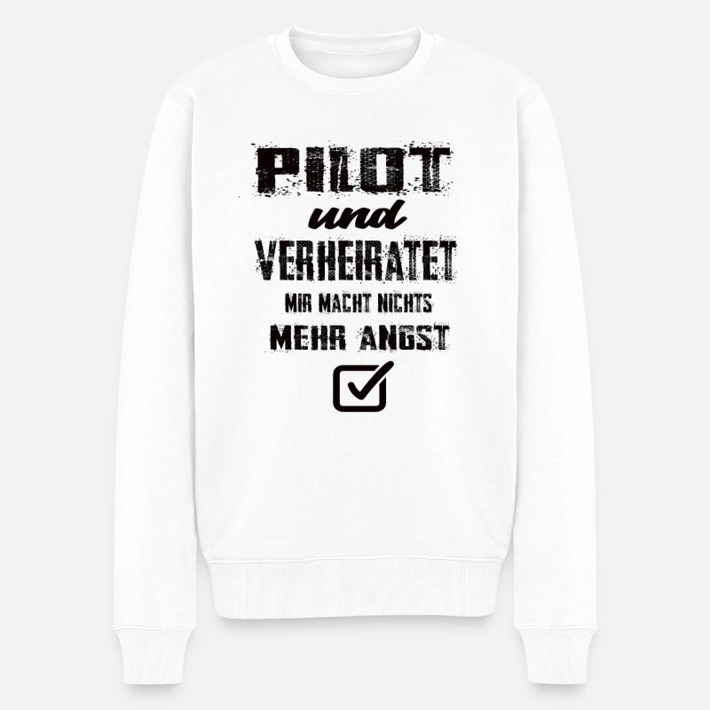Pilot - Männer Premium Bio Pullover - Weiß